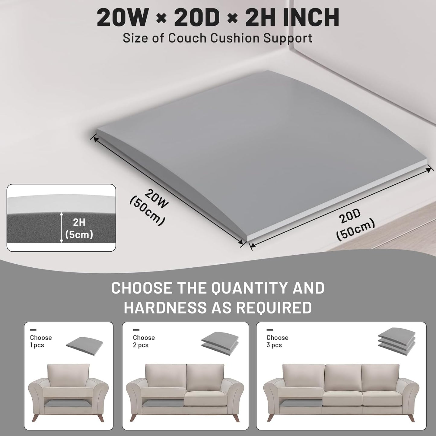 🛋️ 2025 Hot Sale 50% Off✨ Sofa Cushion Support for Sagging Seats - High-Density Foam Insert with Non-Slip Base for Enhanced Comfort & Posture 🏠💫