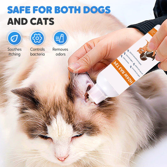 🐾 BUY 2 GET 1 FREE! ✨ Pet Ear Cleaner - Gentle Formula with Soothing Aloe for Dogs & Cats, Prevents Infections & Odor 🌿👂