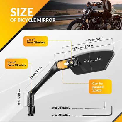 🏍360° Rotatable Adjustable Bicycle Rearview Mirror