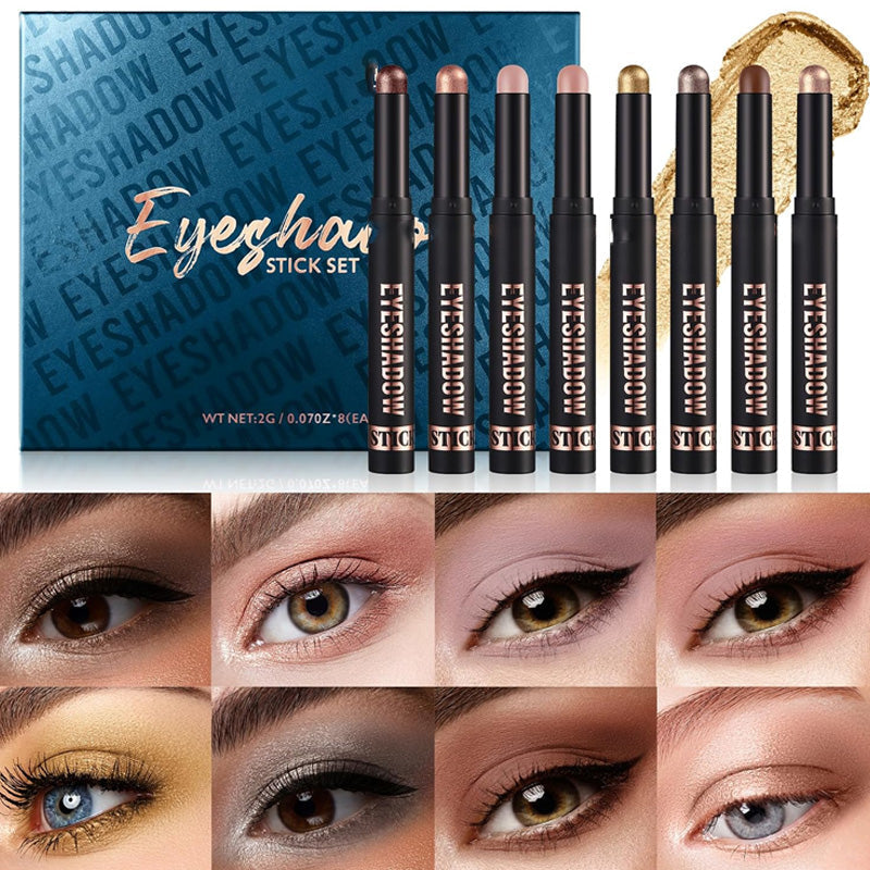 💗LAST DAY PROMOTION - 50%OFF🎁✨8 Colors Glitter Eyeshadow Stick Waterproof & Long-Wearing & Multi-Use