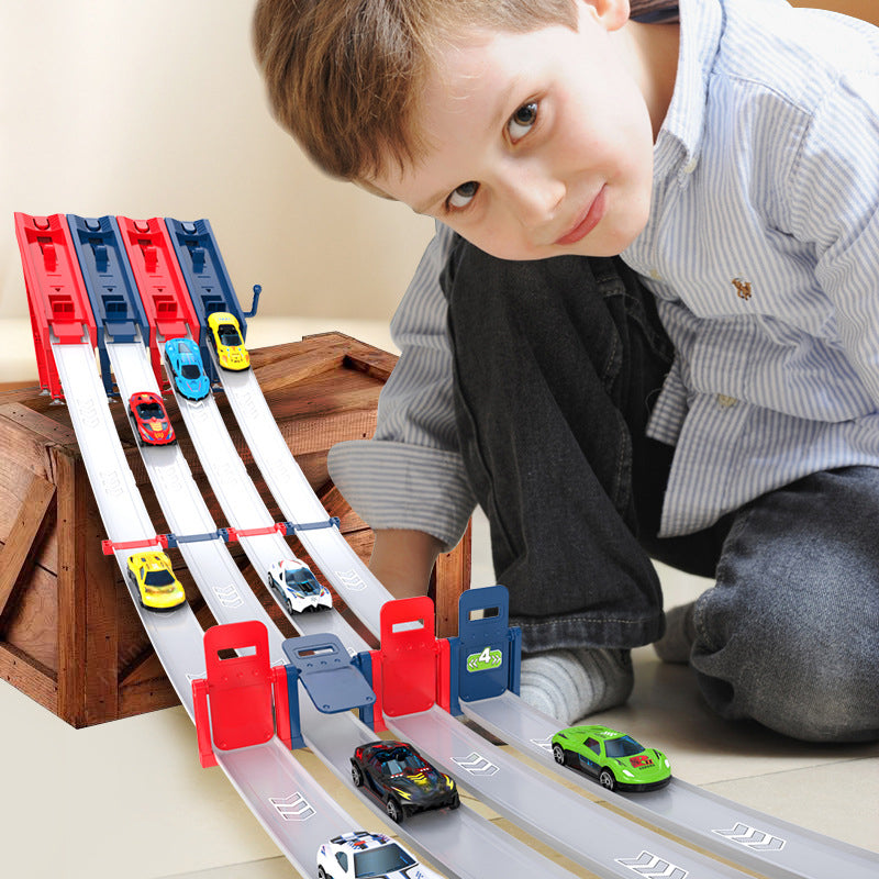 🎅🏻2026 Hot Sale🎁Dual Toy Car Launcher Racing Track Set for Kids 🚗💨🚗💨