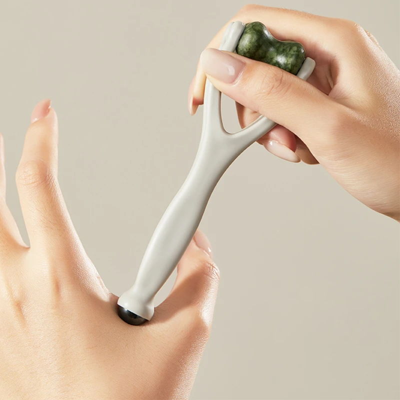 💥Best Selling Items 50% Off - Natural Stone Massage Set: Scraper Board, Finger Clamps, and Egg-Shaped Massager