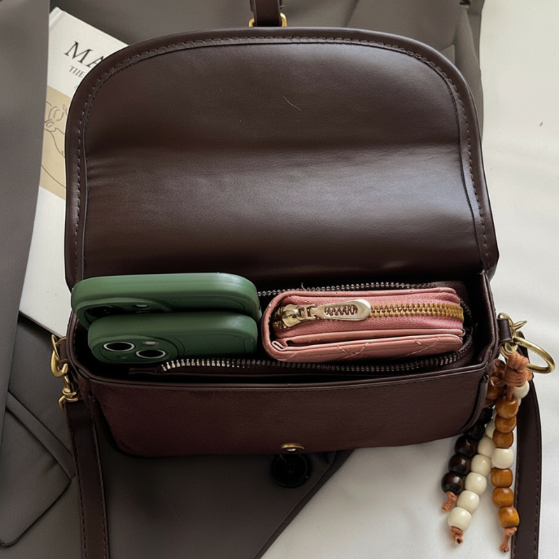 🔥2025 Hot Sale🔥Women’s Saddle Crossbody Bag with Charm