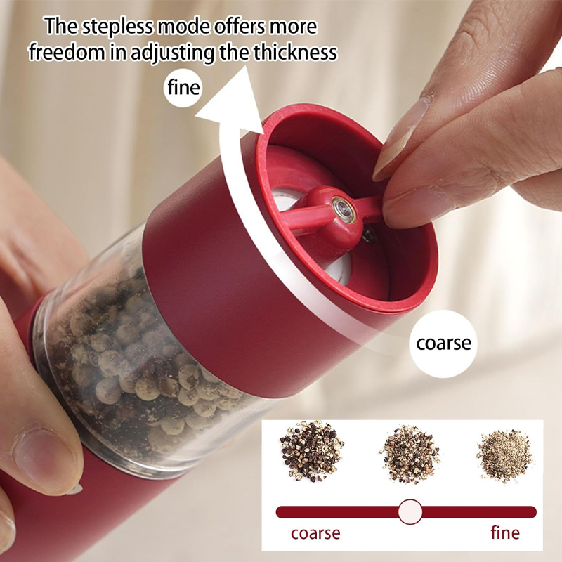 ⚡Limited-time offer - 50% off🧂USB Rechargeable Electric Salt and Pepper Grinder Set - ✨Adjustable Coarseness & One-Handed Operation!