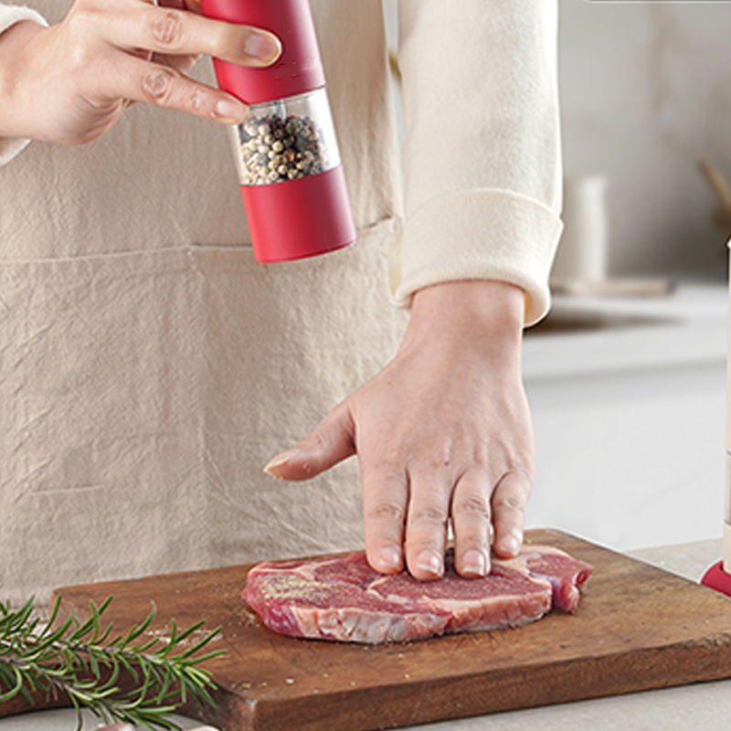 ⚡Limited-time offer - 50% off🧂USB Rechargeable Electric Salt and Pepper Grinder Set - ✨Adjustable Coarseness & One-Handed Operation!
