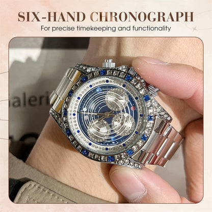 📢📢50 % OFF !!🎅【🎁The best gift for father🎁】🎄TINAIBIN Twelve Zodiac Signs & Starry Sky Diamond Automatic Skeleton Men's Watch