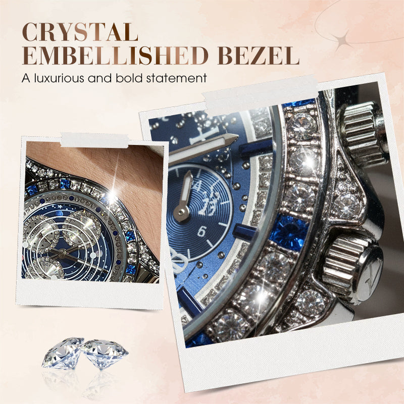 📢📢50 % OFF !!🎅【🎁The best gift for father🎁】🎄TINAIBIN Twelve Zodiac Signs & Starry Sky Diamond Automatic Skeleton Men's Watch