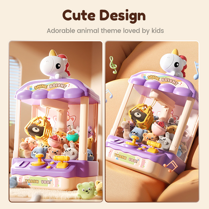 🐾 Cute Animal Claw Machine for Kids 🎉 Includes Plush Toys & Capsule Toys – Hours of Fun! 🧸