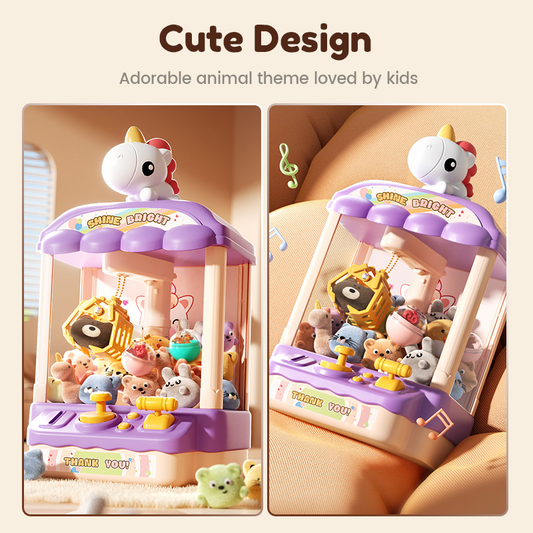 🐾 Cute Animal Claw Machine for Kids 🎉 Includes Plush Toys & Capsule Toys – Hours of Fun! 🧸