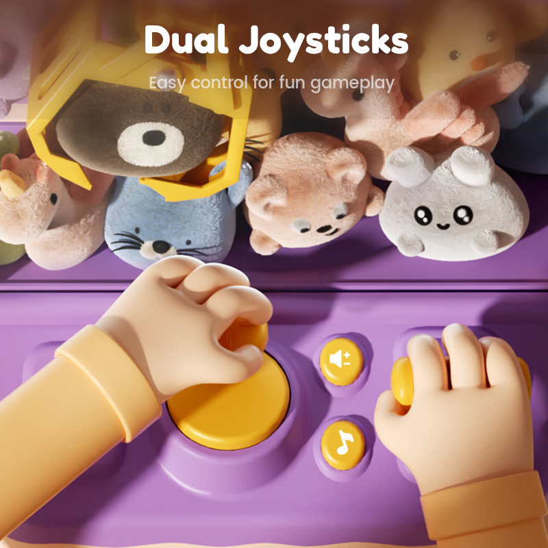 🐾 Cute Animal Claw Machine for Kids 🎉 Includes Plush Toys & Capsule Toys – Hours of Fun! 🧸