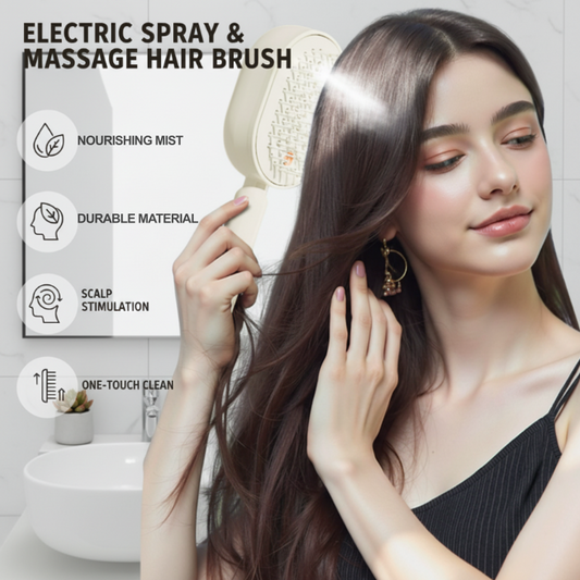 📢📢50 %  OFF !! ⏰Electric Spray & Massage Hair Brush✨🔥