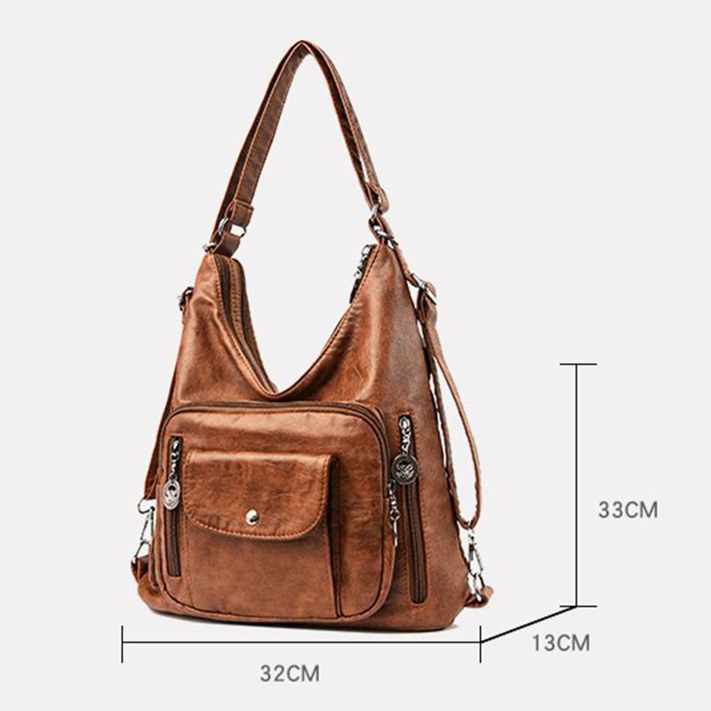 👜 Convertible Multi-Pocket Shoulder Bag for Women – 3-in-1 Crossbody & Tote