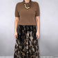 ✨ Effortless Elegance | Women's Knit Top & Leopard Flowy Skirt 2-Piece Set