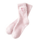 3 Pairs Women's Plush Mink Socks with Bow Embroidery