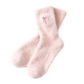 3 Pairs Women's Plush Mink Socks with Bow Embroidery