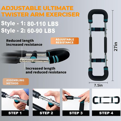 🎉New Year's Gift 50% OFF!💪U-Shaped Adjustable Spring Arm Trainer (3-in-1 Resistance + Travel-Proof) – Train Arms/Shoulders/Back in One Movement!