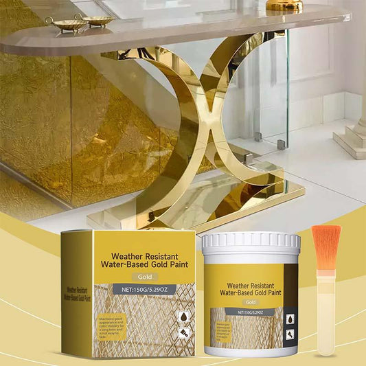 🥳2026 HOT SALE🥳💞50K+ SOLD!🌟🖌️ 50% OFF! Weather‑Resistant Gold Paint – Rich foil effect, fast‑drying. Works on wood, metal & stone. A touch of luxury for your home & garden. 🛡️✅