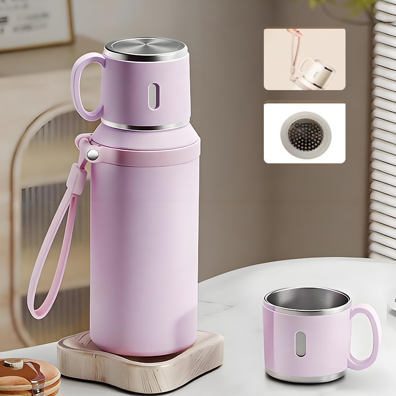 🏆Flash Sale 50% OFF⚡5K+ SOLD! 💥Stainless Steel Vacuum Insulated Bottle with Lidded Cup