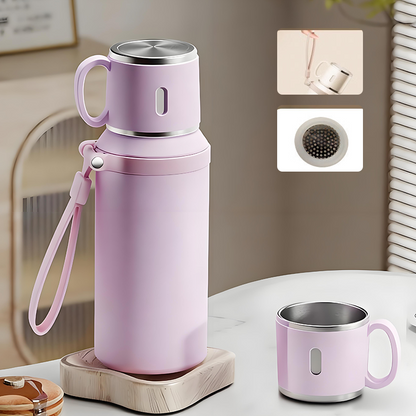 🏆Flash Sale 50% OFF⚡5K+ SOLD! 💥Stainless Steel Vacuum Insulated Bottle with Lidded Cup
