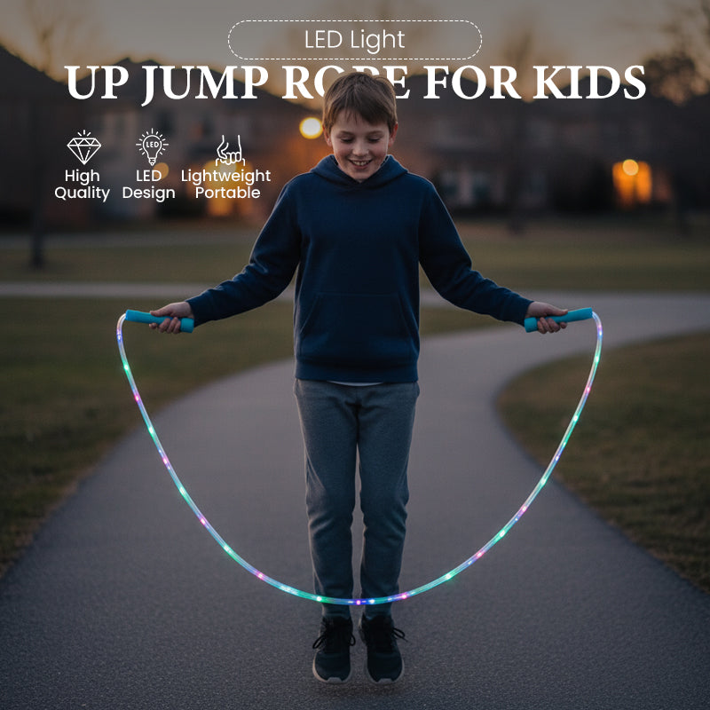 ✨LED Lighted Skipping Rope for Kids – Dynamic Light Show + Adjustable Length: Active Play Even in the Dark!