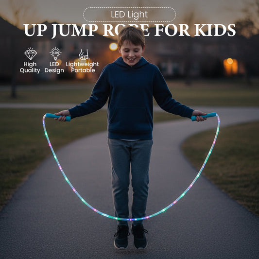 ✨LED Lighted Skipping Rope for Kids – Dynamic Light Show + Adjustable Length: Active Play Even in the Dark!