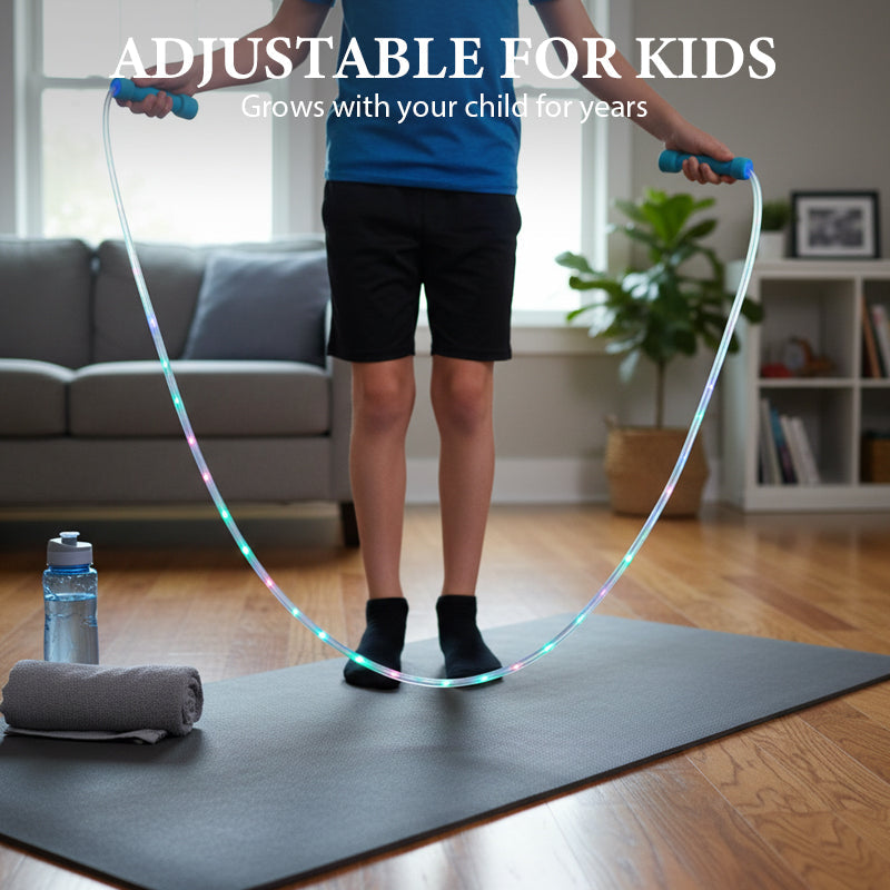 ✨LED Lighted Skipping Rope for Kids – Dynamic Light Show + Adjustable Length: Active Play Even in the Dark!