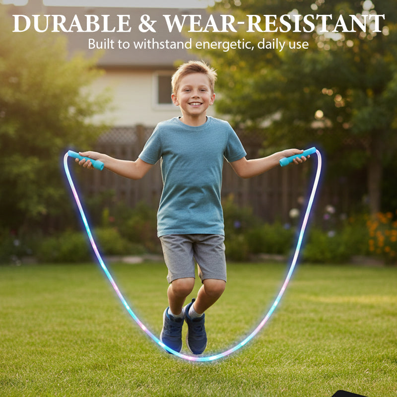 ✨LED Lighted Skipping Rope for Kids – Dynamic Light Show + Adjustable Length: Active Play Even in the Dark!