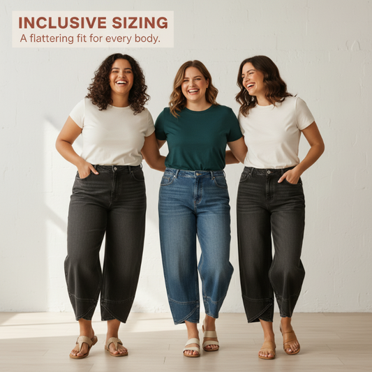 💥2026 HOT SALE💥Women's Casual Wide-Leg Cropped Jeans