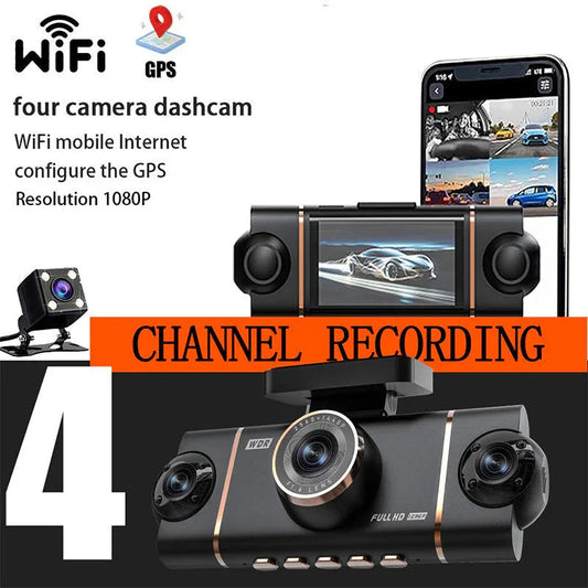 🏆50% Off!🚗4-Channel HD Dashcam with Front Interior Rear Recording🎥