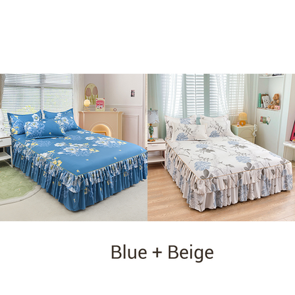 🛏️ 50% OFF NOW! 🎀 3-Piece Ruffled Bed Skirt Set – Elegant Design, Easy Fit & Complete Coverage 🛌