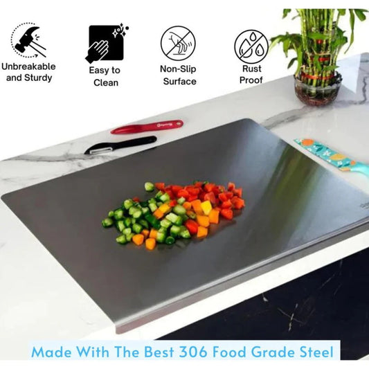 🔪 50% OFF NOW! ✨ Stainless Steel Countertop Chopping Board – Hygienic, Knife-Friendly & Easy-Clean Surface 🍽️