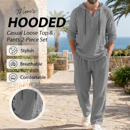 🥳2026 HOT SALE🥳💞50K+ SOLD!💥💎🧥 Modern Relaxed Style, All-Day Comfort. Men‘s Hooded 2-Piece – 50%OFF Price! ✨🛋️