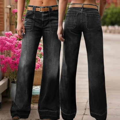 ⏰ 50% OFF NOW! 👖 Women's Retro Flare Jeans – Stretch Denim, Functional Pockets & Vintage High-Waist Fit 🌟