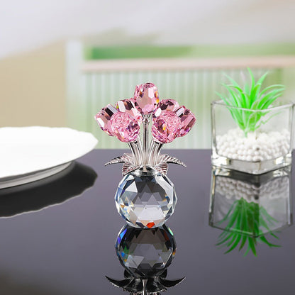 💖Valentine's Day Special: 50% OFF🌹Everlasting Crystal Rose Flower Figurine in Vase🌸