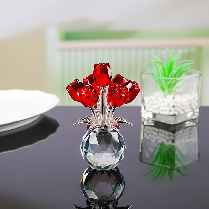 💖Valentine's Day Special: 50% OFF🌹Everlasting Crystal Rose Flower Figurine in Vase🌸