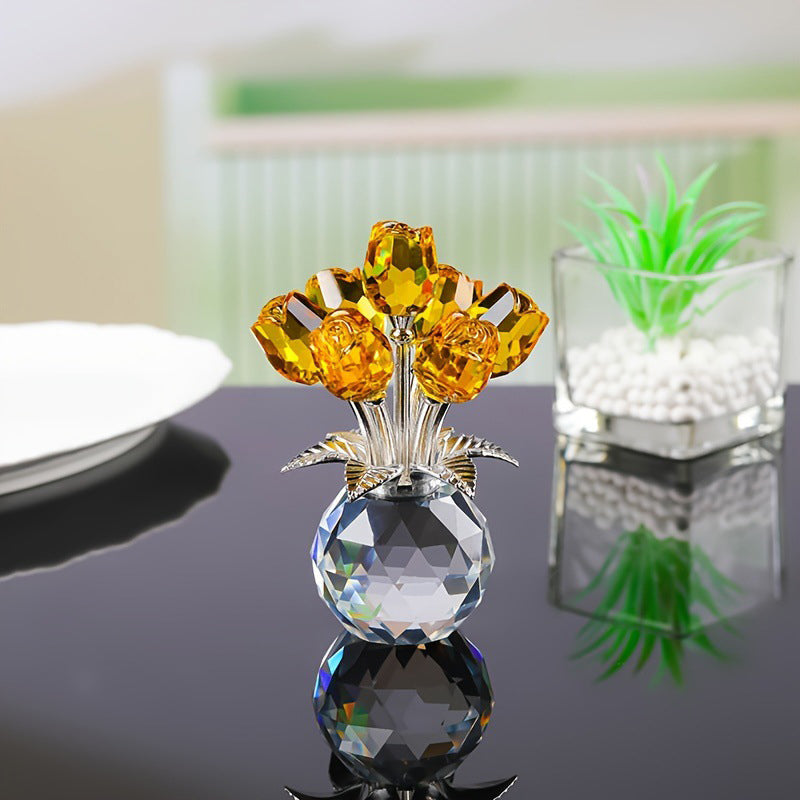 💖Valentine's Day Special: 50% OFF🌹Everlasting Crystal Rose Flower Figurine in Vase🌸