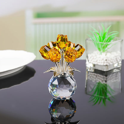 💖Valentine's Day Special: 50% OFF🌹Everlasting Crystal Rose Flower Figurine in Vase🌸