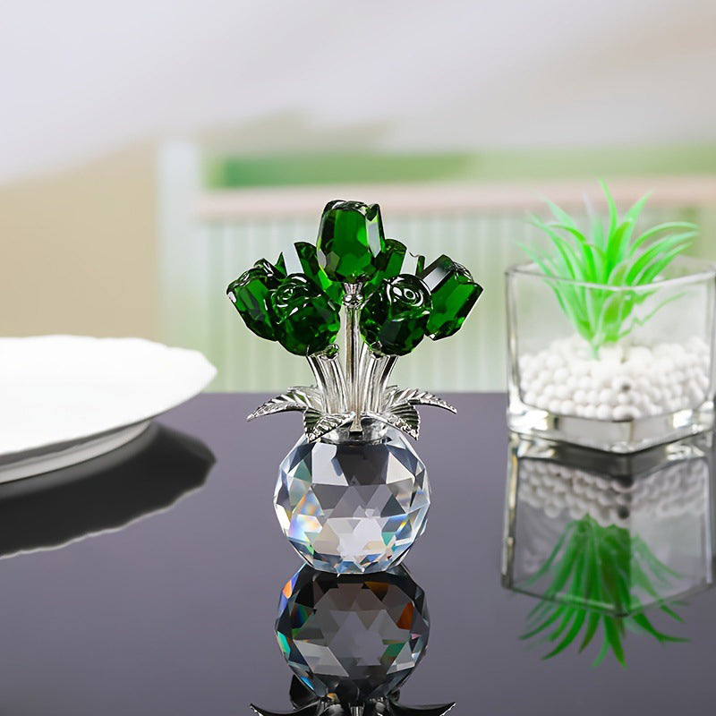 💖Valentine's Day Special: 50% OFF🌹Everlasting Crystal Rose Flower Figurine in Vase🌸