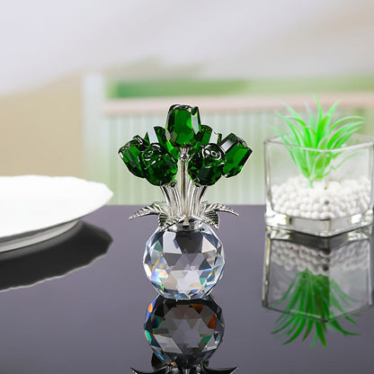 💖Valentine's Day Special: 50% OFF🌹Everlasting Crystal Rose Flower Figurine in Vase🌸