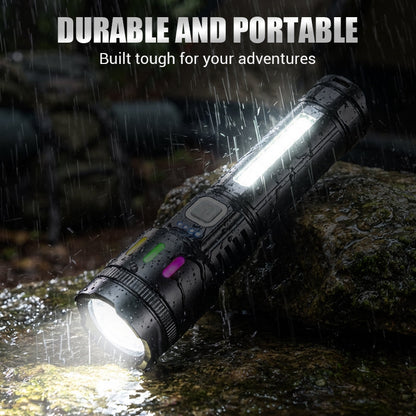 💎 50% OFF! 💎 Multifunctional Zoom LED Flashlight with Power Display – 500m Range, USB-C & 4 Lighting Modes