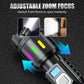 💎 50% OFF! 💎 Multifunctional Zoom LED Flashlight with Power Display – 500m Range, USB-C & 4 Lighting Modes