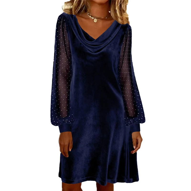 🔥HOT SALE👗Women’s Elegant Cowl Neck Knee-Length Sheath Dress✨