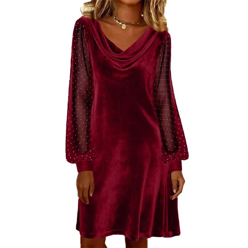 🔥HOT SALE👗Women’s Elegant Cowl Neck Knee-Length Sheath Dress✨