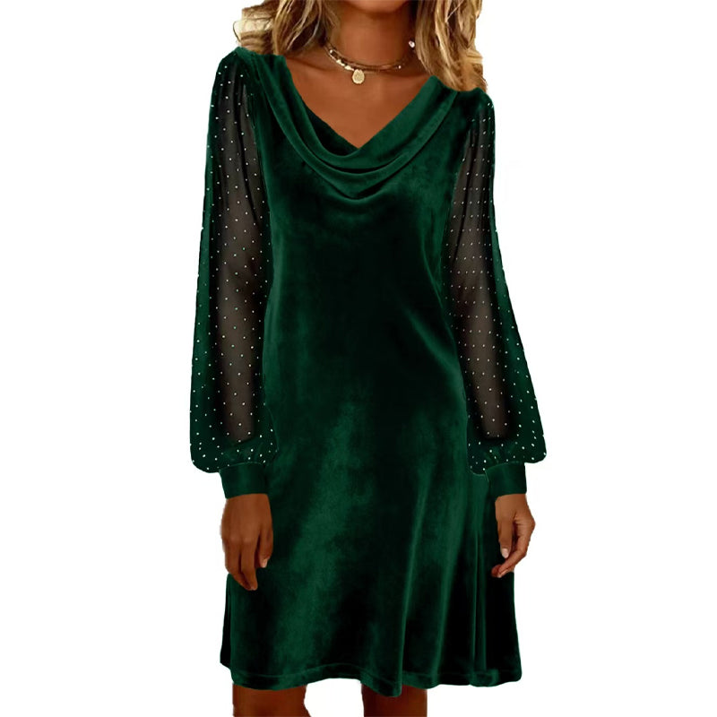 🔥HOT SALE👗Women’s Elegant Cowl Neck Knee-Length Sheath Dress✨