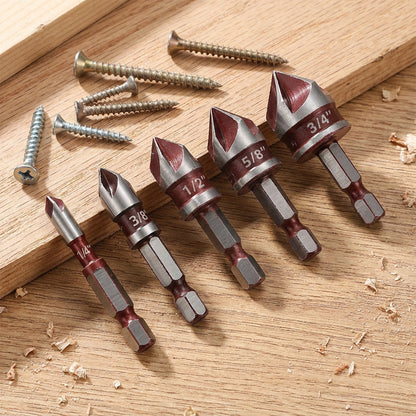 ✨ High-Carbon Steel Countersink Drill Bit Set — Precision Drilling for Wood and Metal! ✨