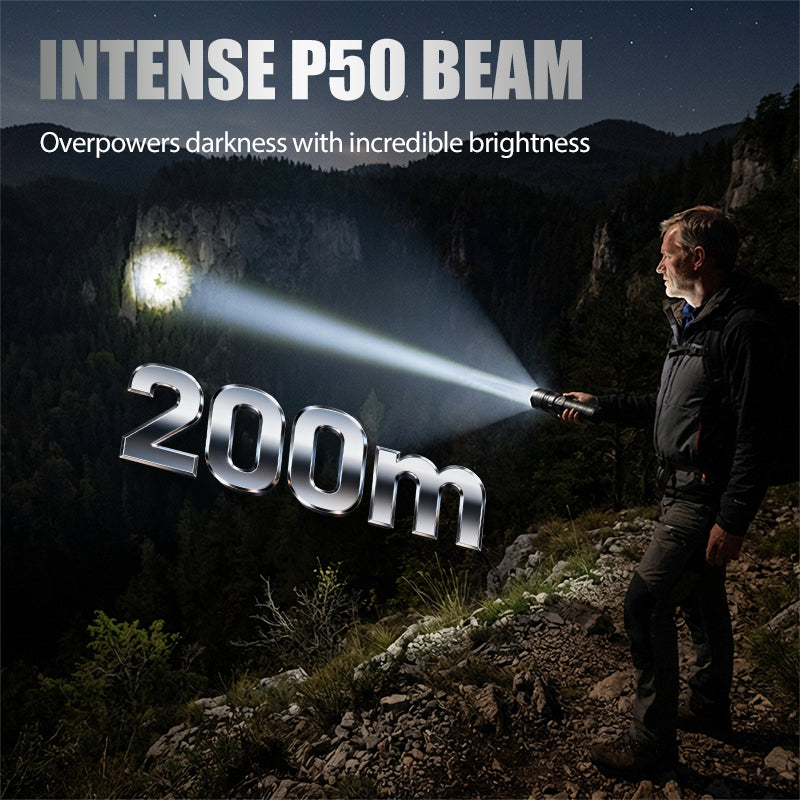 🔥🎁New arrival 50% OFF💥🔥🎁Rechargeable P50 LED Flashlight with Adjustable Zoom