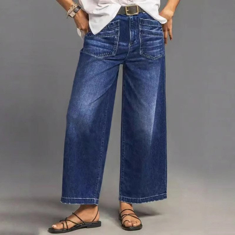 👖50% OFF NOW! ✨ Women's Casual High-Rise Wide-Leg Jeans – Tummy Control, Elongated Silhouette & All-Day Comfort 💙