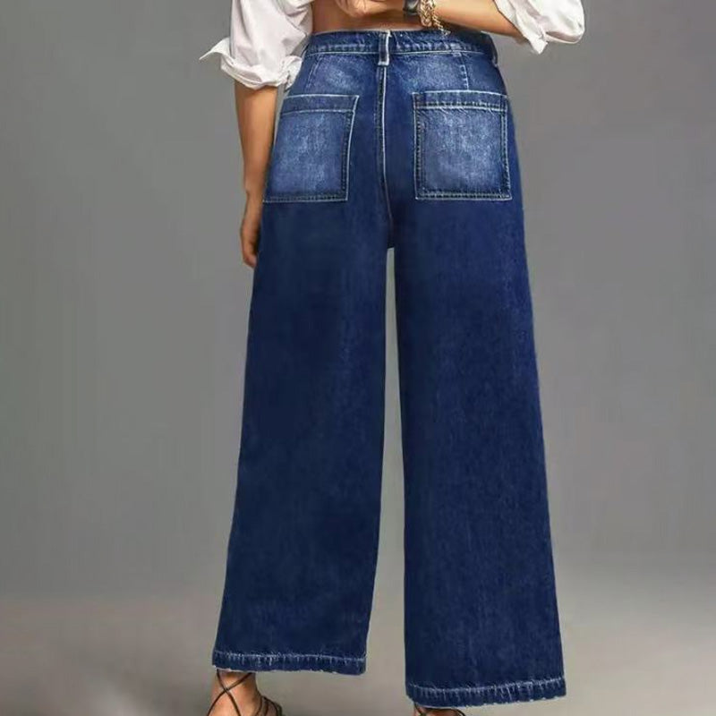 👖50% OFF NOW! ✨ Women's Casual High-Rise Wide-Leg Jeans – Tummy Control, Elongated Silhouette & All-Day Comfort 💙