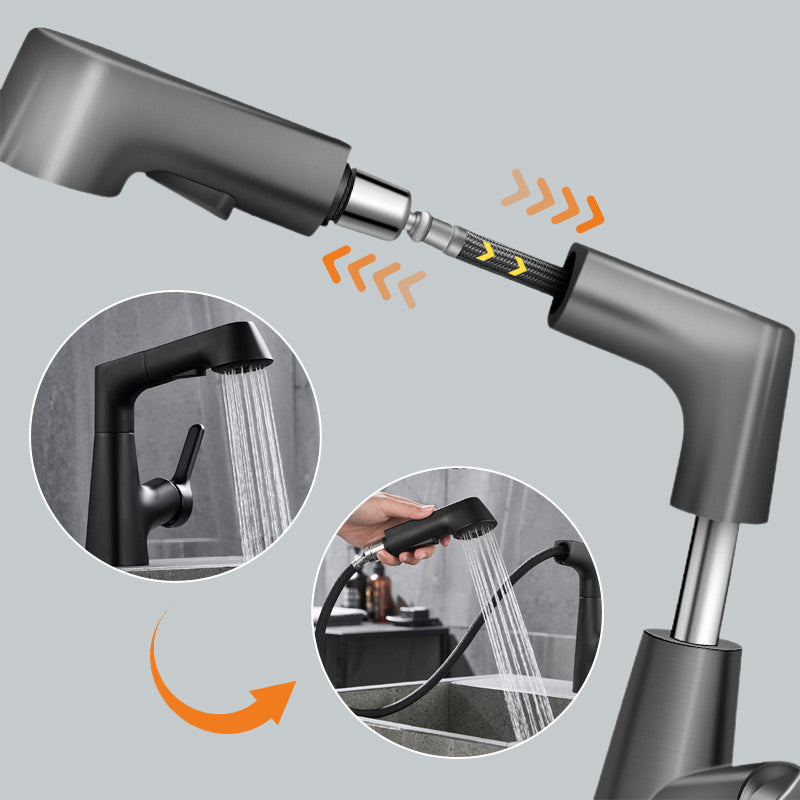 📢📢50% OFF !!!⏰1 Hole Bathroom Faucet with Pull out Sprayer
