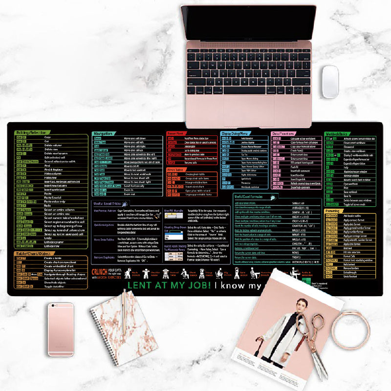 Stain-Resistant Anti-Slip Shortcut Desk Pad for Office
